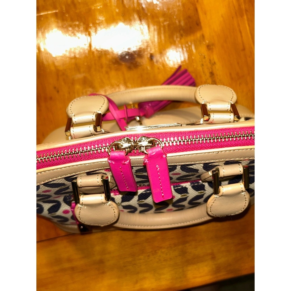 Spartina 449 Daufuskie Island Canvas Leather‎ Dome Satchel Handbag Nautical - Picture 11 of 16